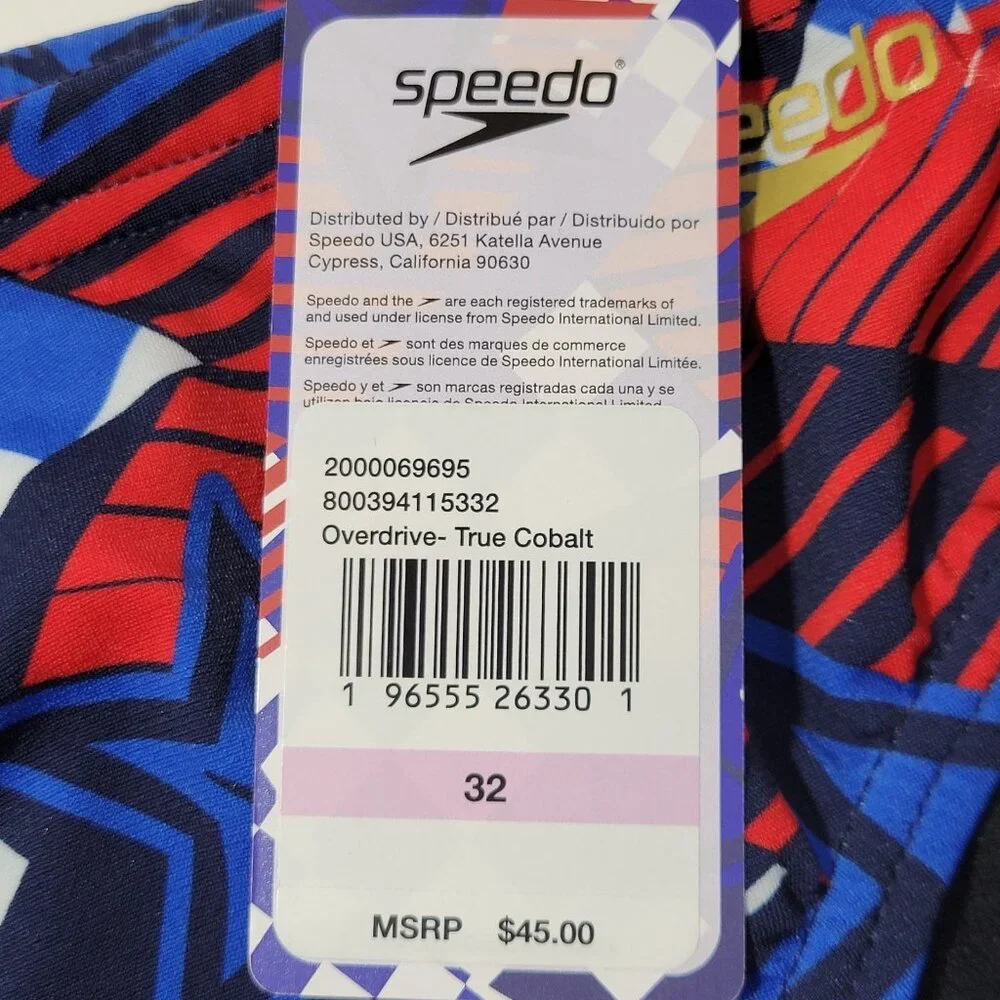 Speedo Swim Briefs Men Size 32 Overdrive‎ True Cobalt Competitive Swimsuit Stars